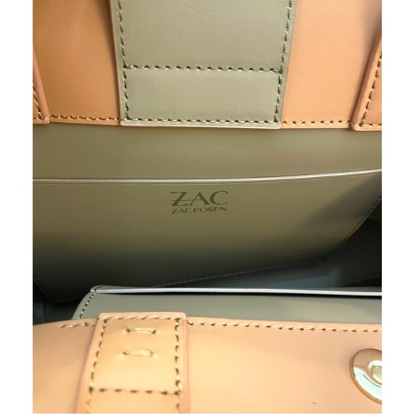 ZAC POSEN - Zac Eartha Top Handle Flower tote - removable strap -tan leather bag - Picture 9 of 9